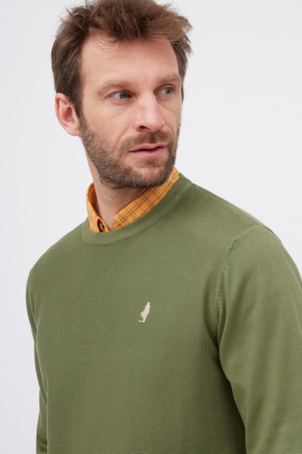 Classic MCS Sweater UK XL Olive Green quarter zip FK116 main image 0