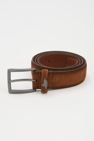 Ceinture en cuir aspect daim