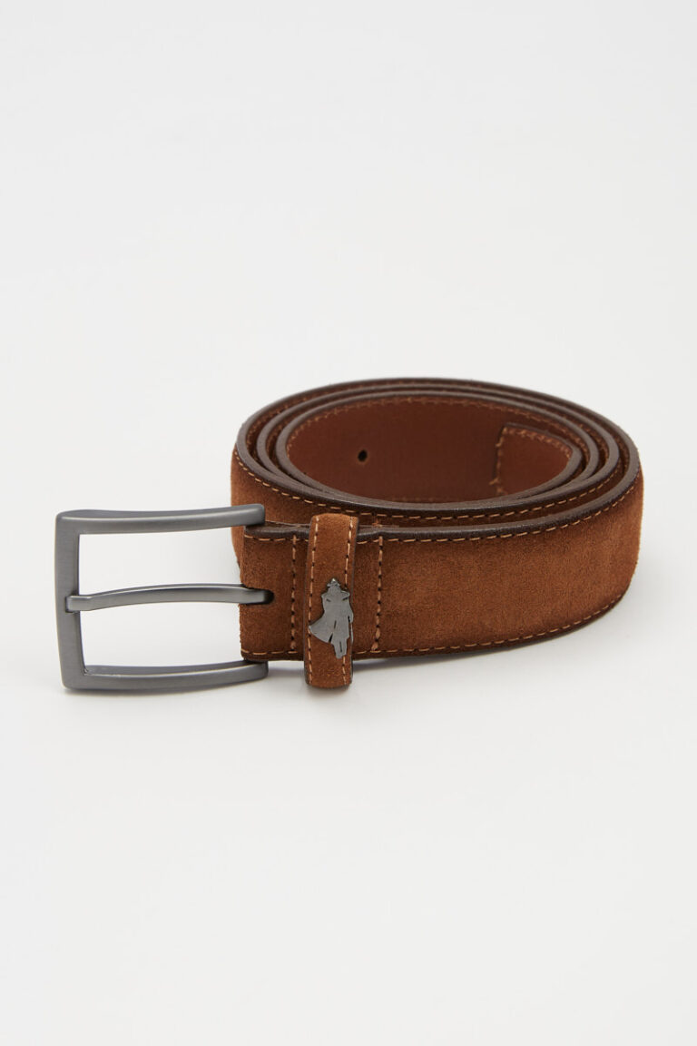 Ceinture en cuir aspect daim