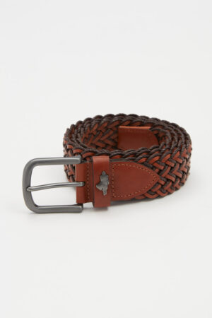 Ceinture en cuir de vache tressée