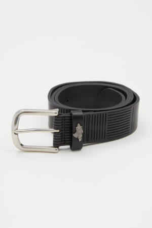 Ceinture en cuir de buffle rayé