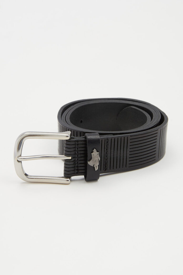Ceinture en cuir de buffle rayé