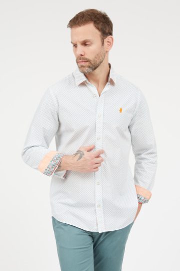 Chemise à fleurs bicolores