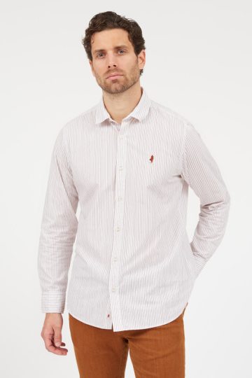 Seersucker stripes printed shirt