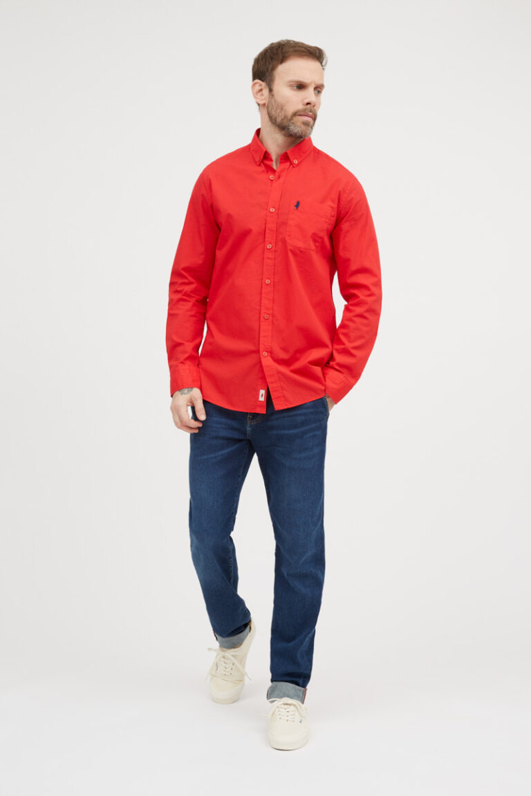 Chemise unie en popeline