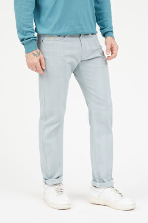 Pantalon 5 poches carreaux tissés