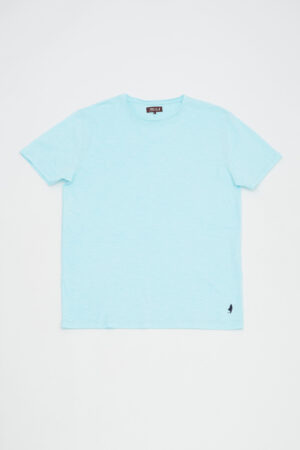 T-shirt uni col rond en flammé