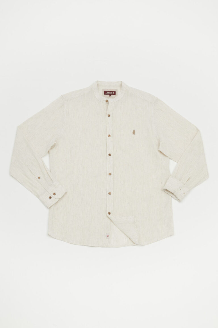 Chemise col mao avec rayures