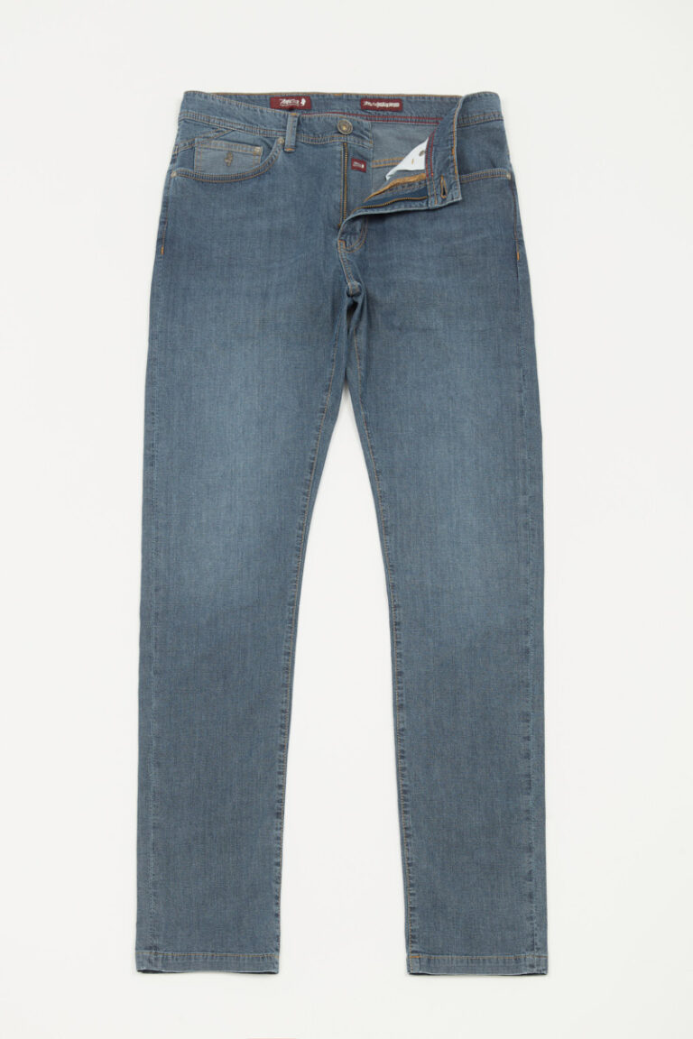 Jean fin regular tapered stretch texturé
