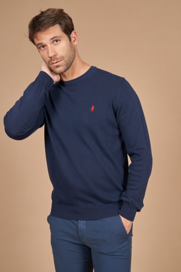 Pull col rond en coton