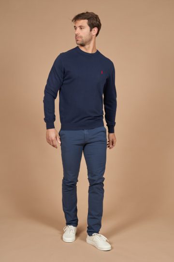 Pull col rond en coton