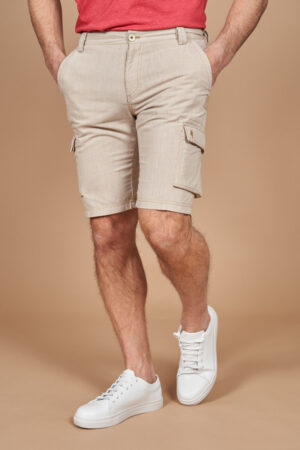 Striped cargo Bermuda shorts