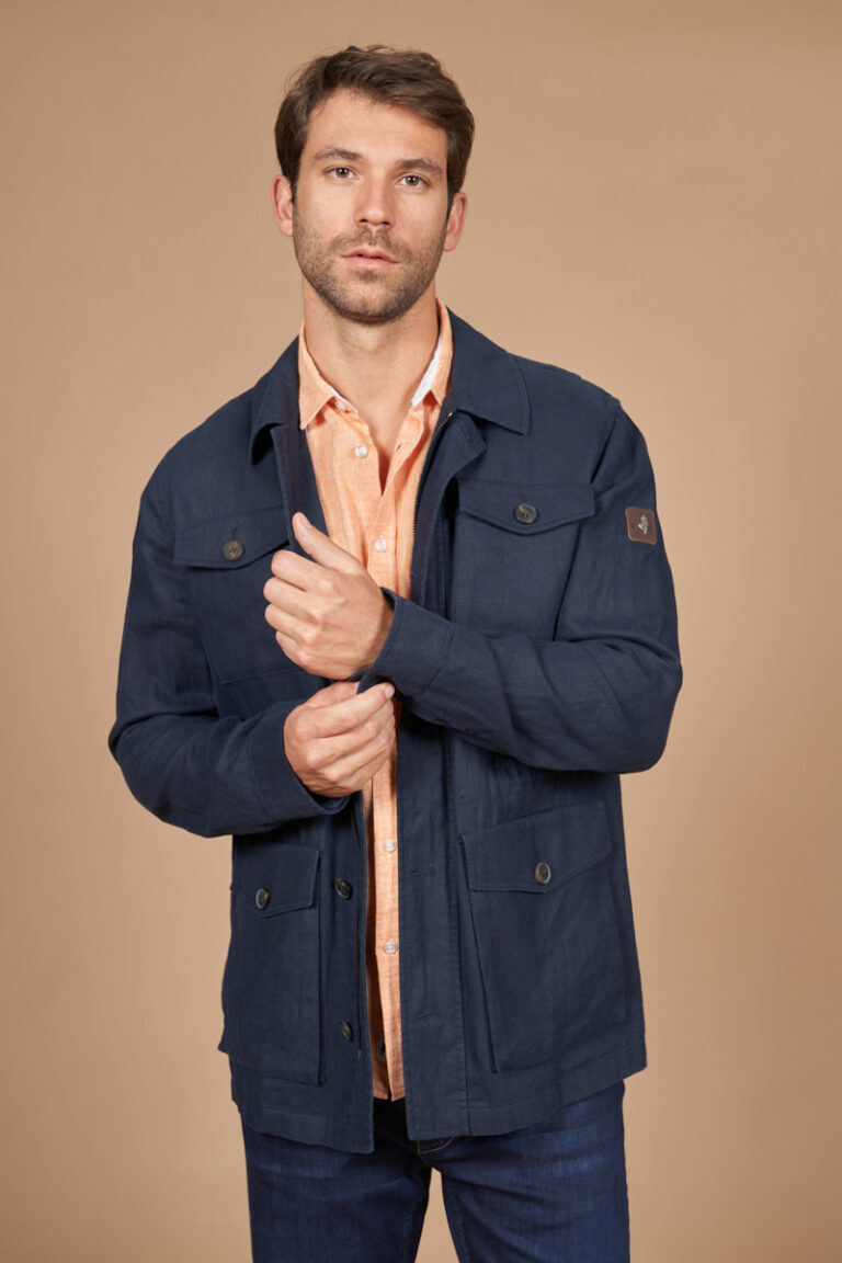 Linen drawstring Bermuda shorts