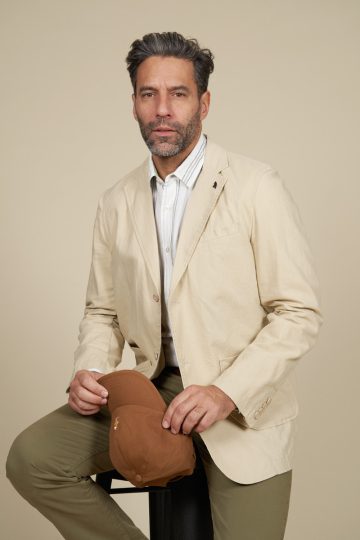 Plain cotton/linen blazer