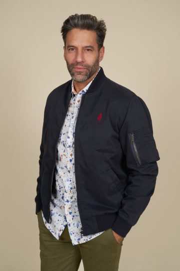 Blouson teddy uni en gabardine