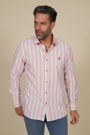 Striped jacquard short sleeves shirt