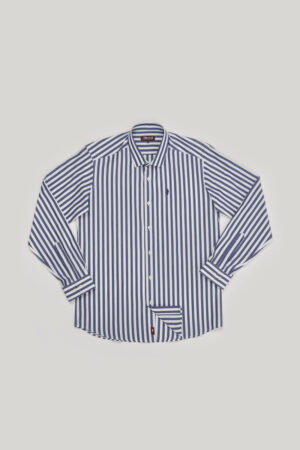 Printed flower shirt in slub cotton