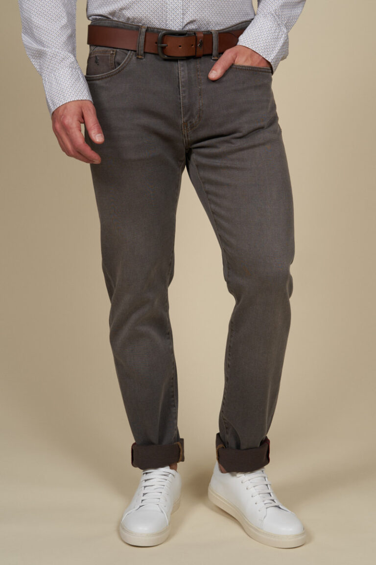 Jean fin stretch regular tapered texturé