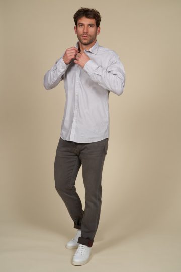 Regular tapered textured thin jeans