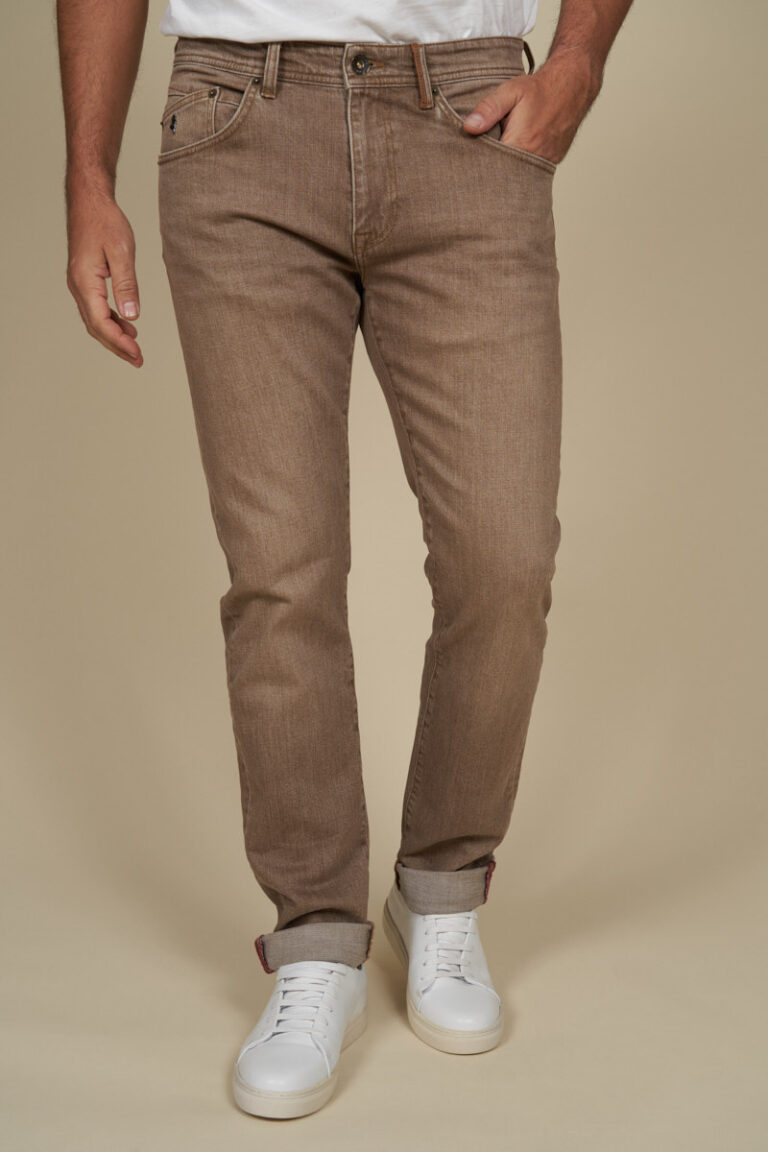 Shirt with stripes in cotton linen