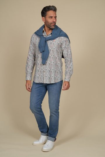 Stone washed regular tapered jeans