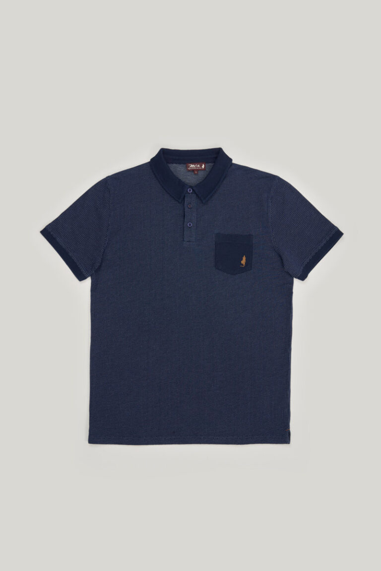 Polo à motif tête d'épingle avec poche