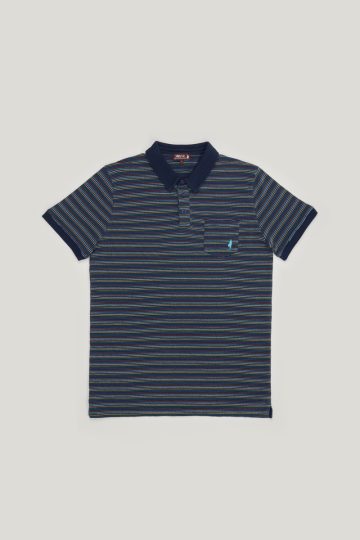 Jacquard denim polo shirt with points