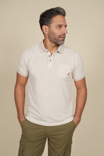 Polo with printed contrast