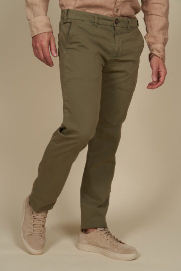 Plain gabardine chino pants