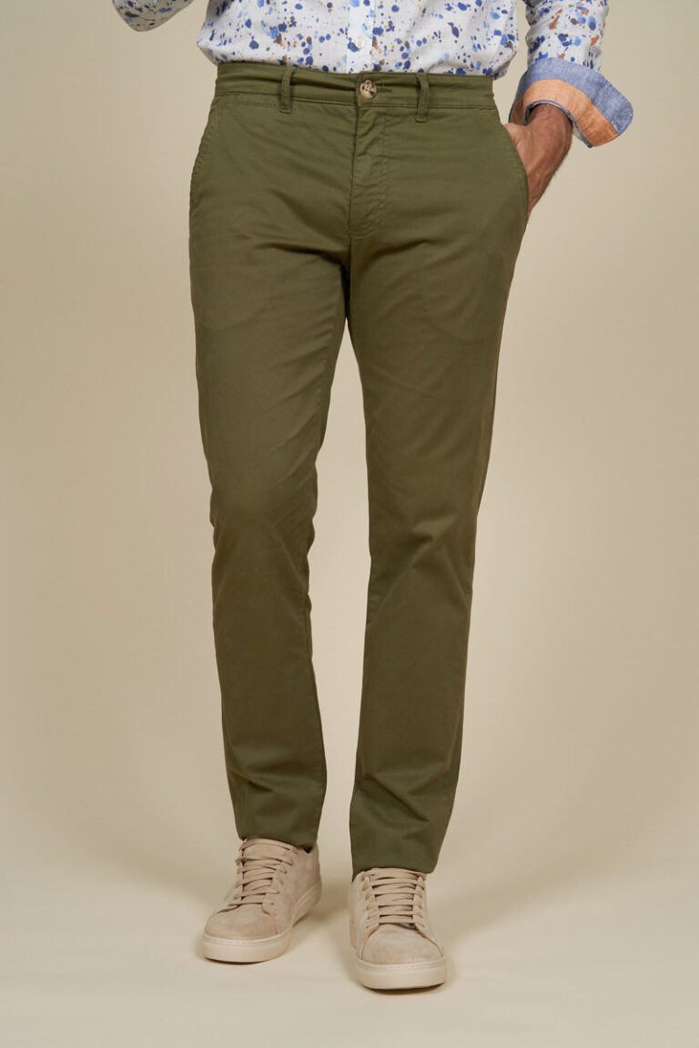 Slim fit stretch chinos plain