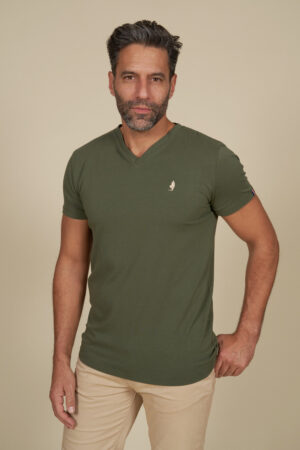 Basic v collar tee shirt