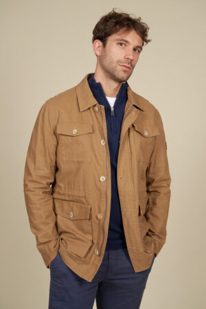 Saharienne unie coton/lin