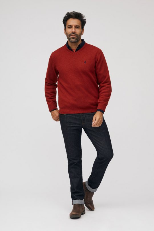 Lambswool V-neck sweater - MCS ex 
