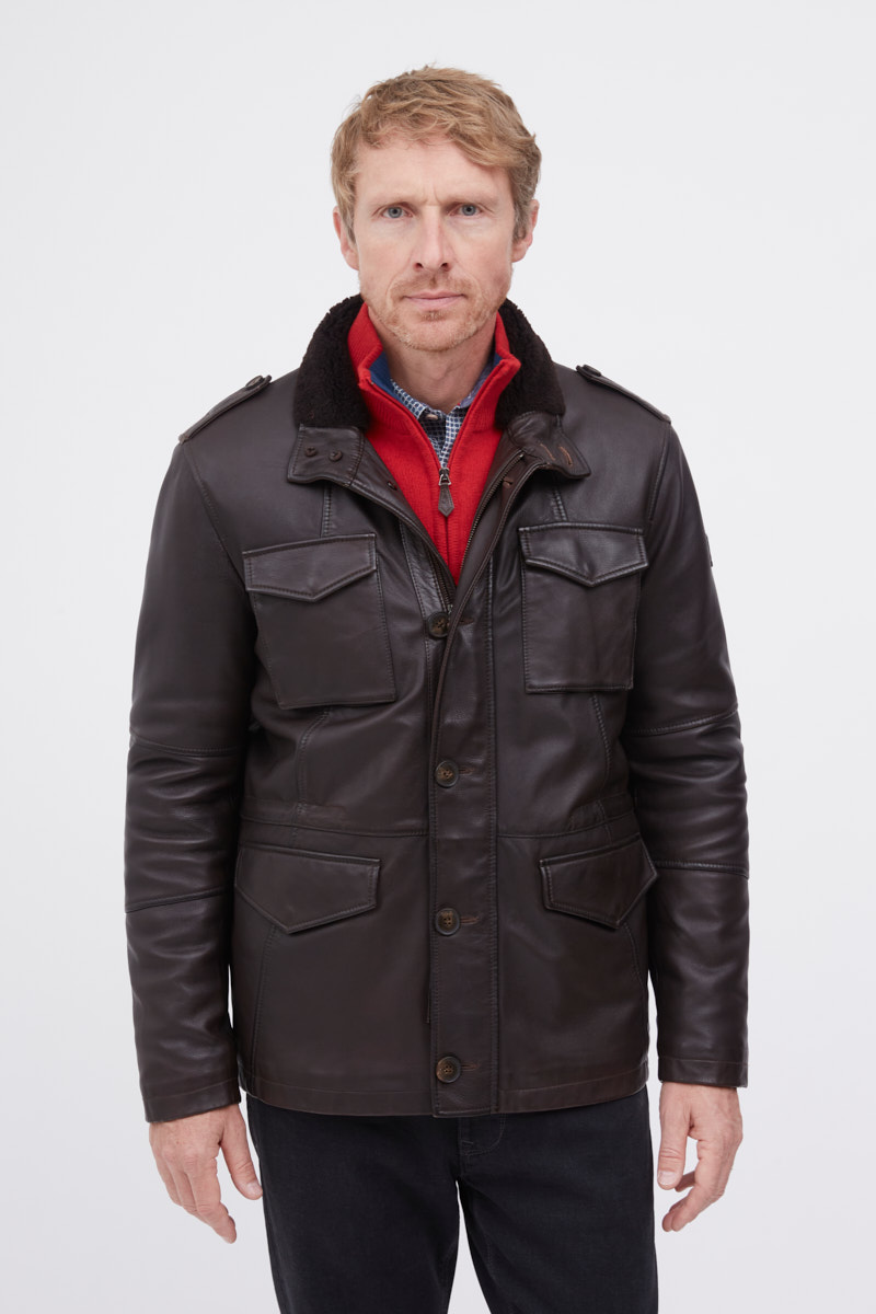 Veste quatre poches col cuir - MCS ex Marlboro Classic's