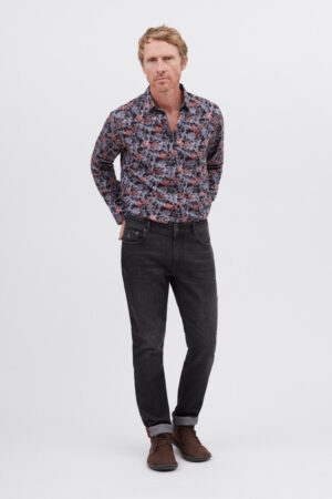 Sherpa collar leather bomber jacket