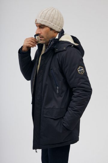 Parka à capuche doublée sherpa