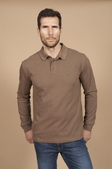 Polo uni manches longues