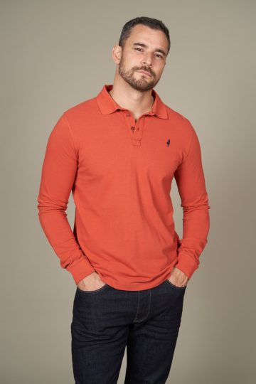 Polo uni manches longues