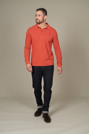 Polo uni manches longues