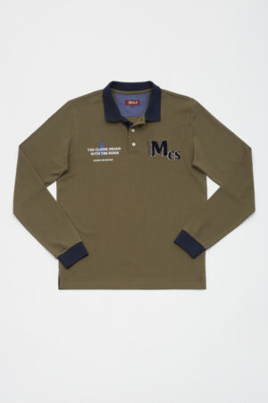 MCS logo polo shirt with long sleeves