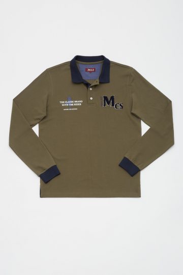 Polo manches longues logo MCS bouclette