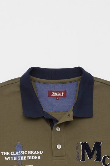 Polo manches longues logo MCS bouclette