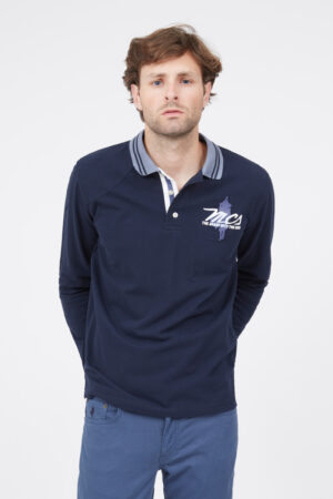 Rider logo long-sleeved polo shirt