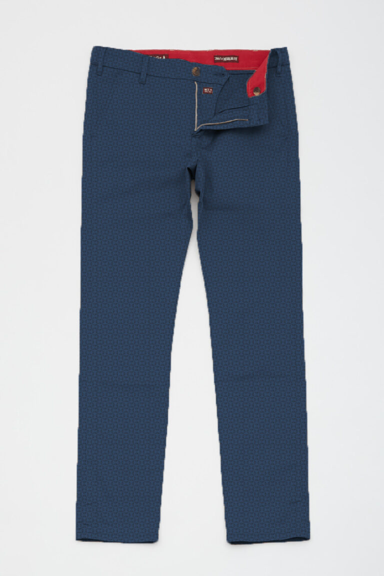 Pantalon chino imprimé micro dessin