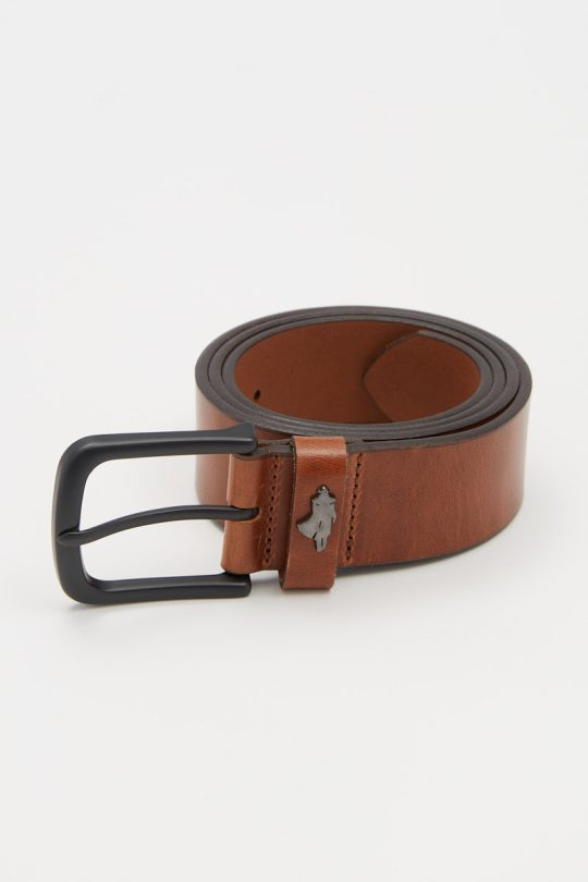 Ceinture En Cuir Vintage SOCO - Taille 73/78, Couleur Beige - Occasion, Made In France