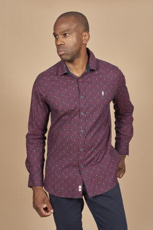 Checked jacket with sherpa collar