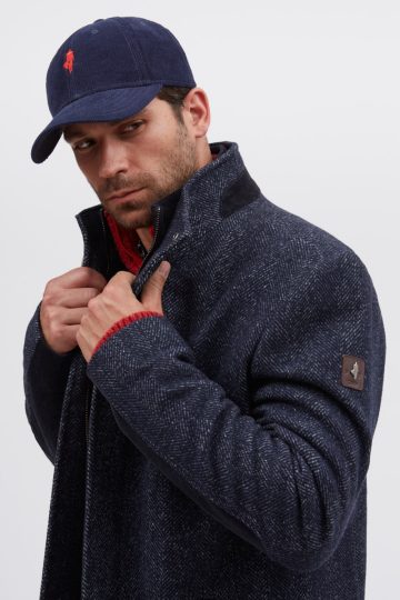 Manteau 3/4 lainage mortif chevron