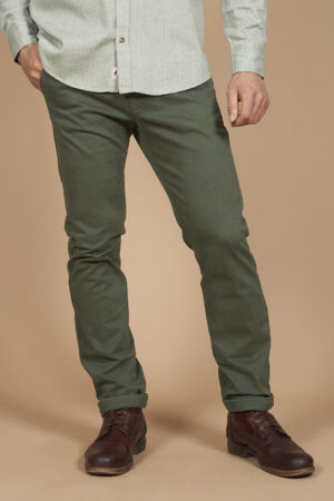 Printed gabardine chino pants