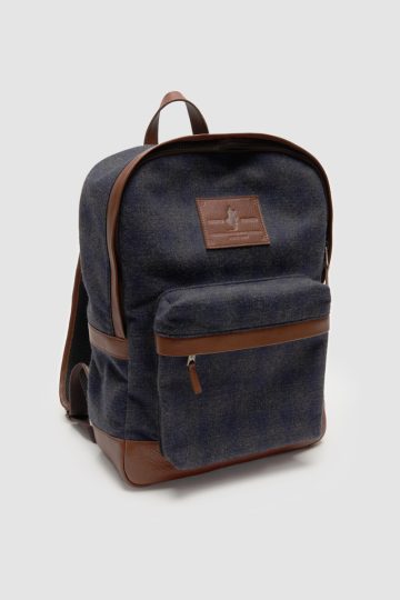 Wool and leather backpack