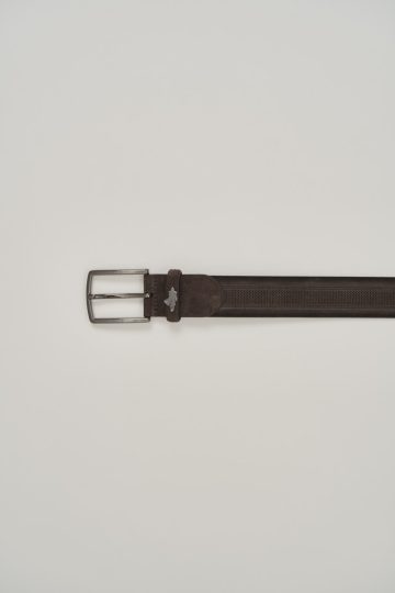 Ceinture daim bande centrale embossée